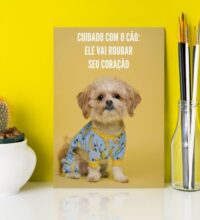 Plaquinha Pet Cuidado com cão