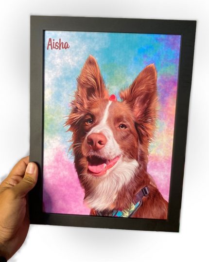 Quadro pet personalizado individual com moldura 20x30
