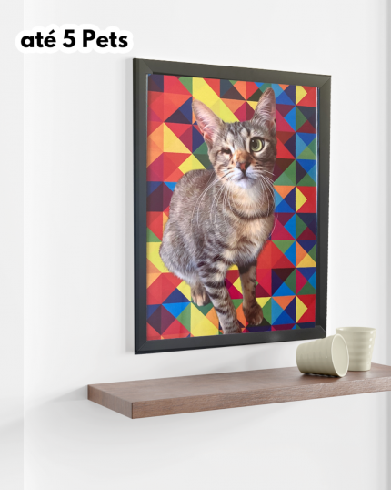 Quadro pet personalizado com moldura e vidro acrílico 30x40
